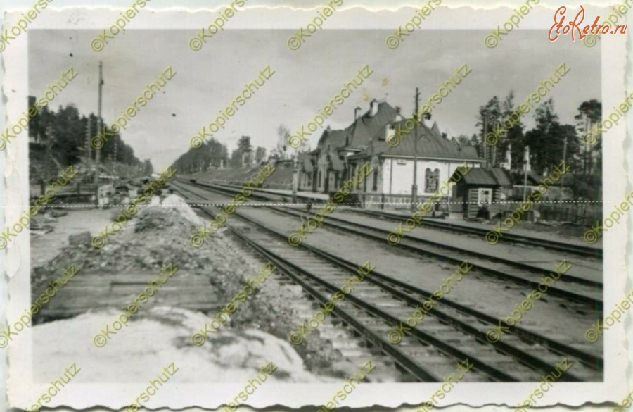 Толмачево - Железнодорожный вокзал станции Толмачево во время немецкой оккупации 1941-1944 гг в Великой Отечественной войне