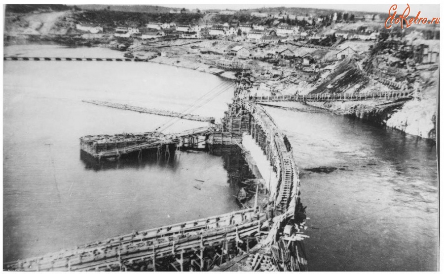 Мурманская область - 1934-35 г.г. Строительство НижнеТуломской ГЭС / Вид сверху