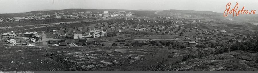 Мурманск - Вид сверху на поселок Нагорное 1973, Россия, Мурманская область, Мурманск