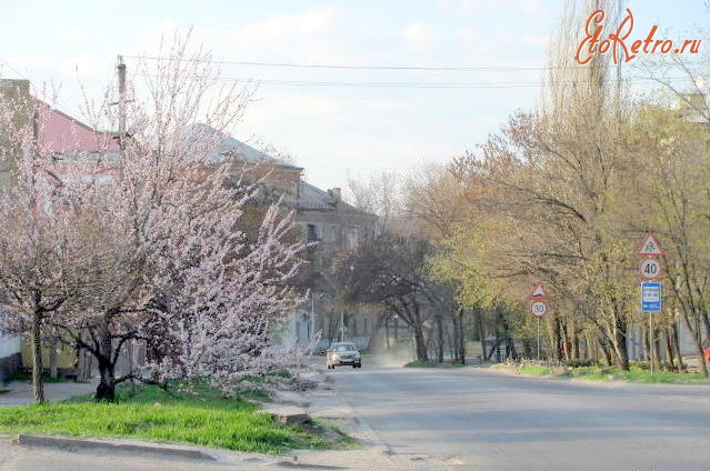 Луганск - ул.Ленина.Цветут абрикосы
