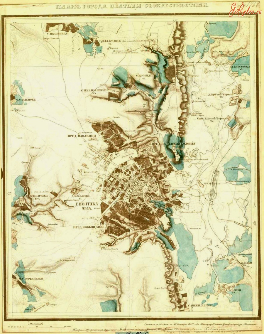Полтава - Карта 1857 года