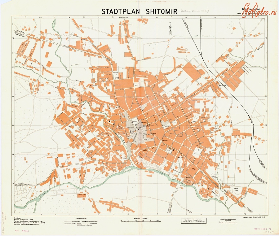 Житомир - План Житомира в 1943 г.