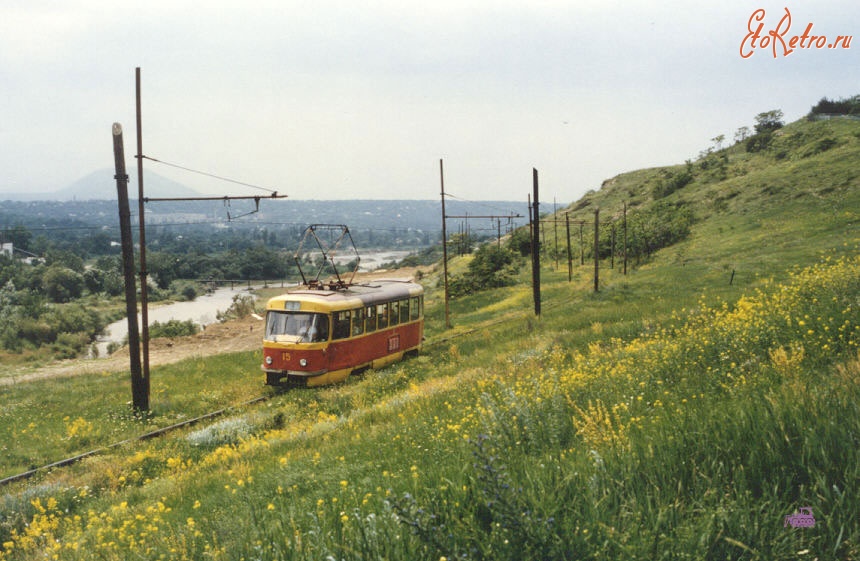 Пятигорск - Одноколейная трамвайная линия на Мясокомбинат – маршрут №1.
