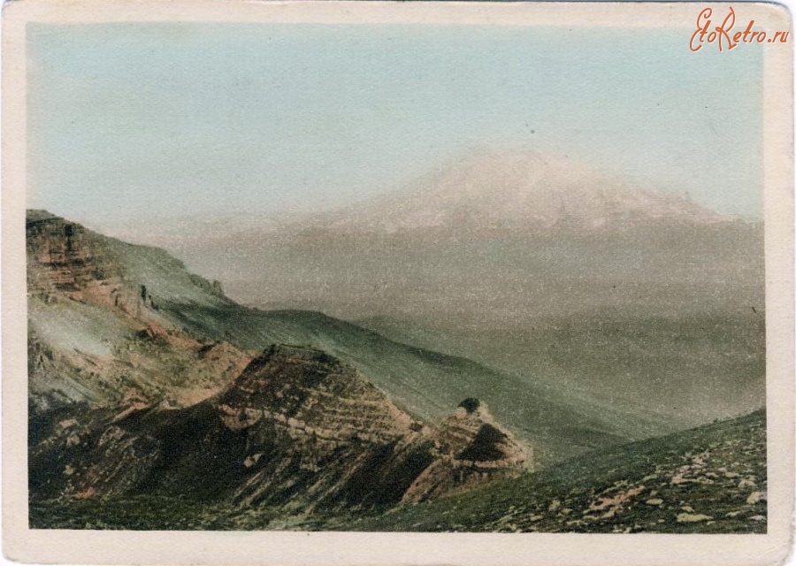 Кисловодск - Вид на Эльбрус с плоскогорья Бичасын, в цвете