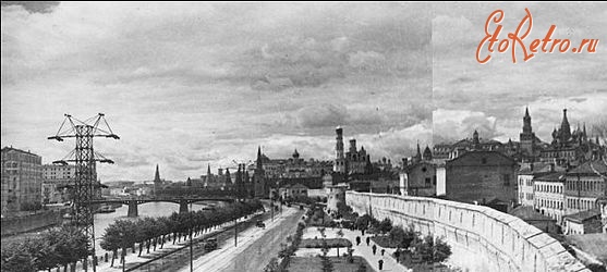 Москва - Панорама реконструкции Москворецкой набережной.