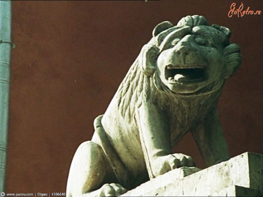 Москва - Каменный лев у музея Революции 1982—1983, Россия, Москва,