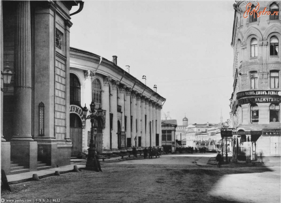 Москва - Вид Ильинки (от биржи к Кремлю) 1887, Россия, Москва,