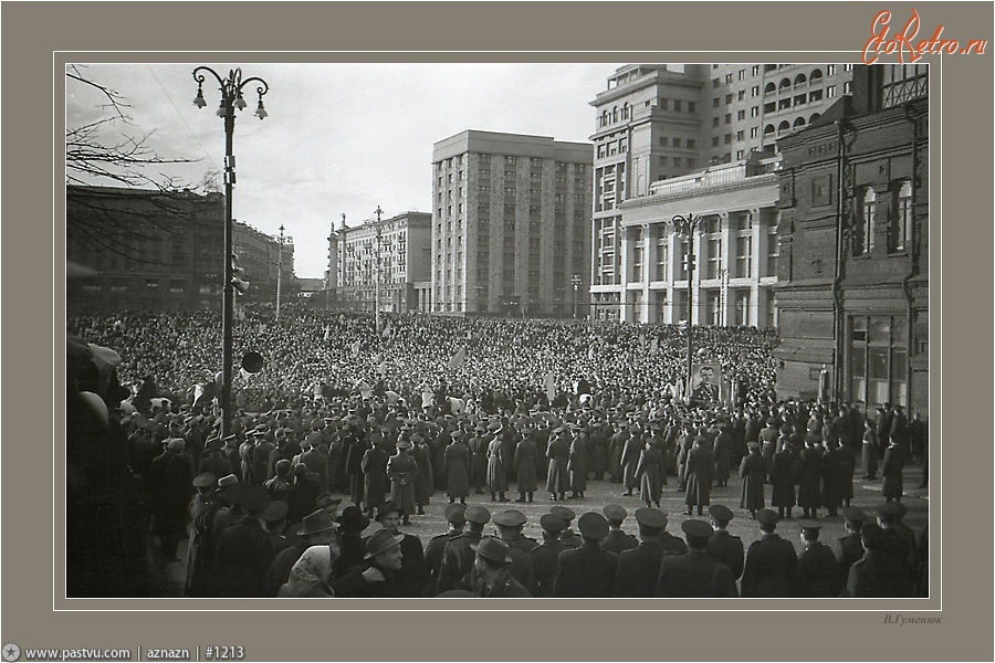 Москва - Манежная площадь, встреча Гагарина 1961, Россия, Москва,