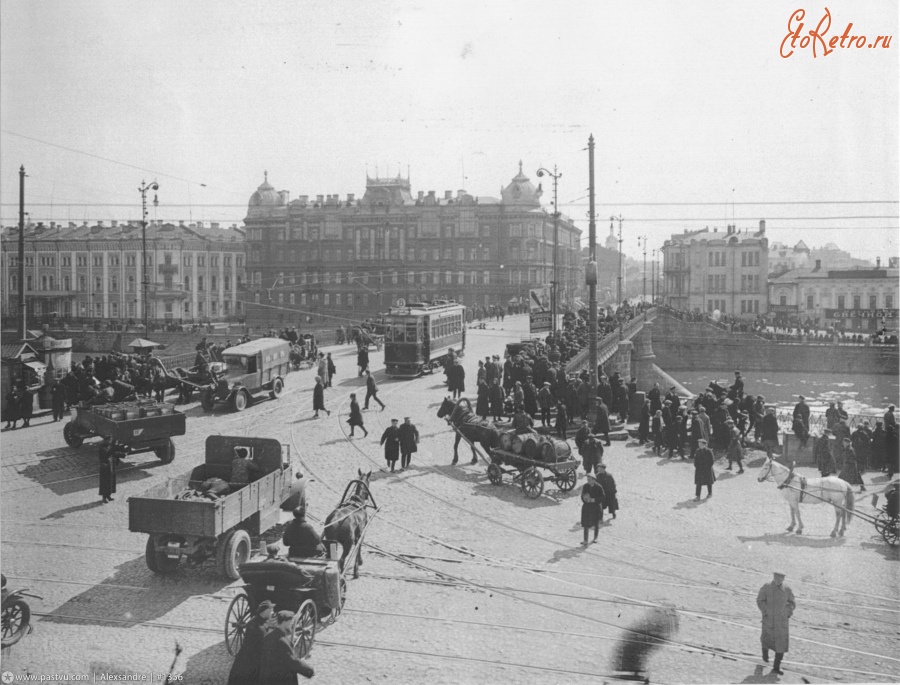 Москва - Движение на Москворецком мосту 1928, Россия, Москва,