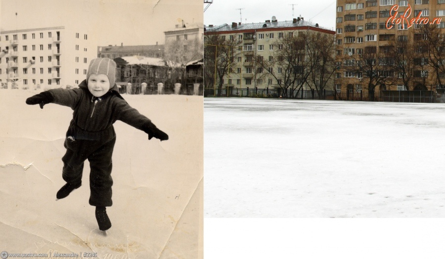 Москва - Стадион «Машиностроитель». Вид на Новосущёвскую улицу 1960, Россия, Москва,