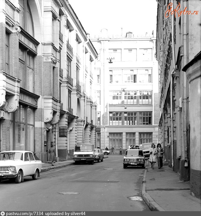 Москва - Старопанский переулок. Вид в сторону Большого Черкасского переулка 1976—1980, Россия, Москва,