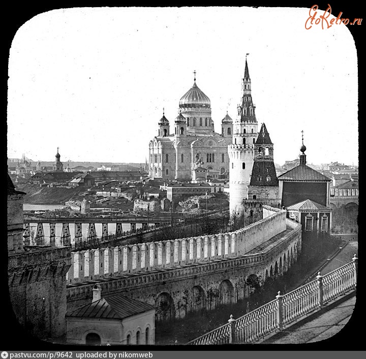 Москва - Вид на храм Христа Спасителя 1858—1859, Россия, Москва,