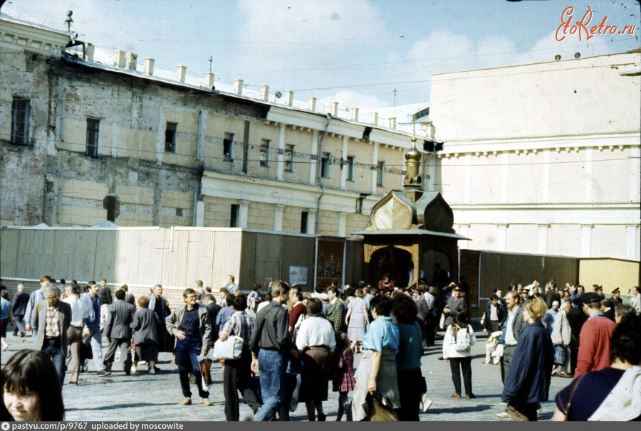 Москва - Накануне восстановления Казанского собора на Красной площади 1991, Россия, Москва,
