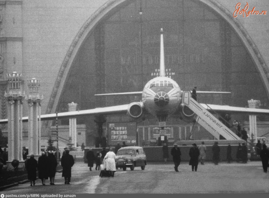 Москва - Самолет Ту-104 на ВДНХ 1961, Россия, Москва,