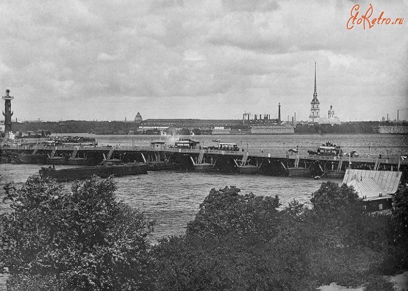 Санкт-Петербург - Плашкоутный (наплавной) деревянный Дворцовый мост
