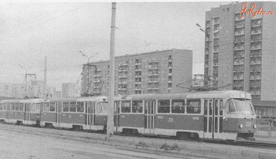 Ижевск - Трамвай из трех вагонов.10-й маршрут 1986 год.