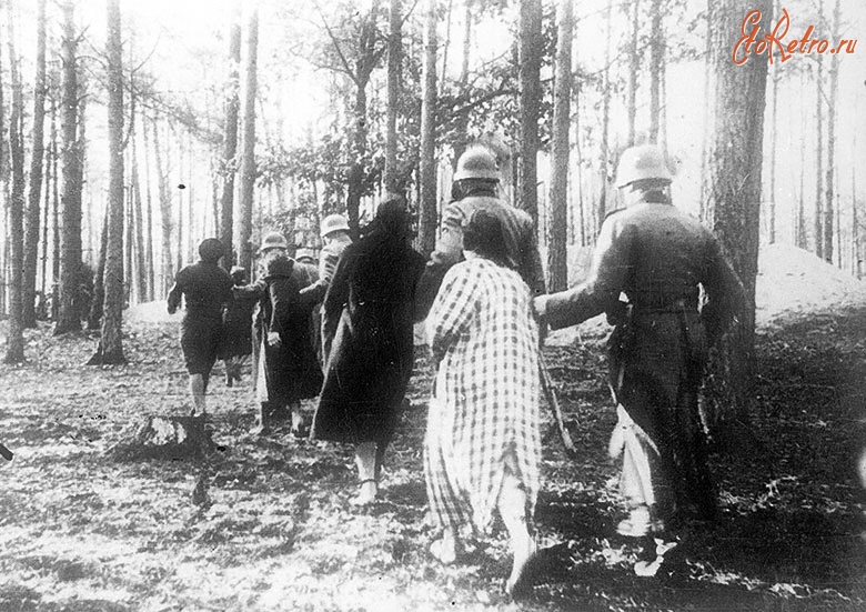 Польша - Солдаты гестапо ведут на расстрел группу польских женщин
