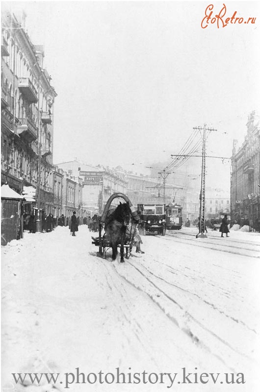Киев - Київ. Зимовий Хрещатик (раніше вул.Воровського) в 1934 році.
