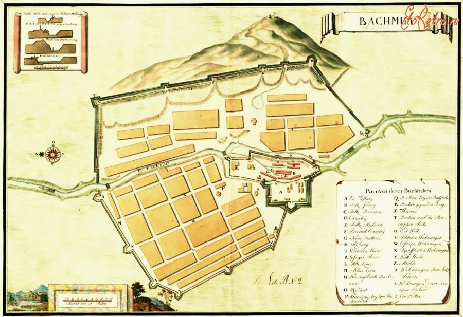 Артёмовск - План крепости Бахмут, 1750 год