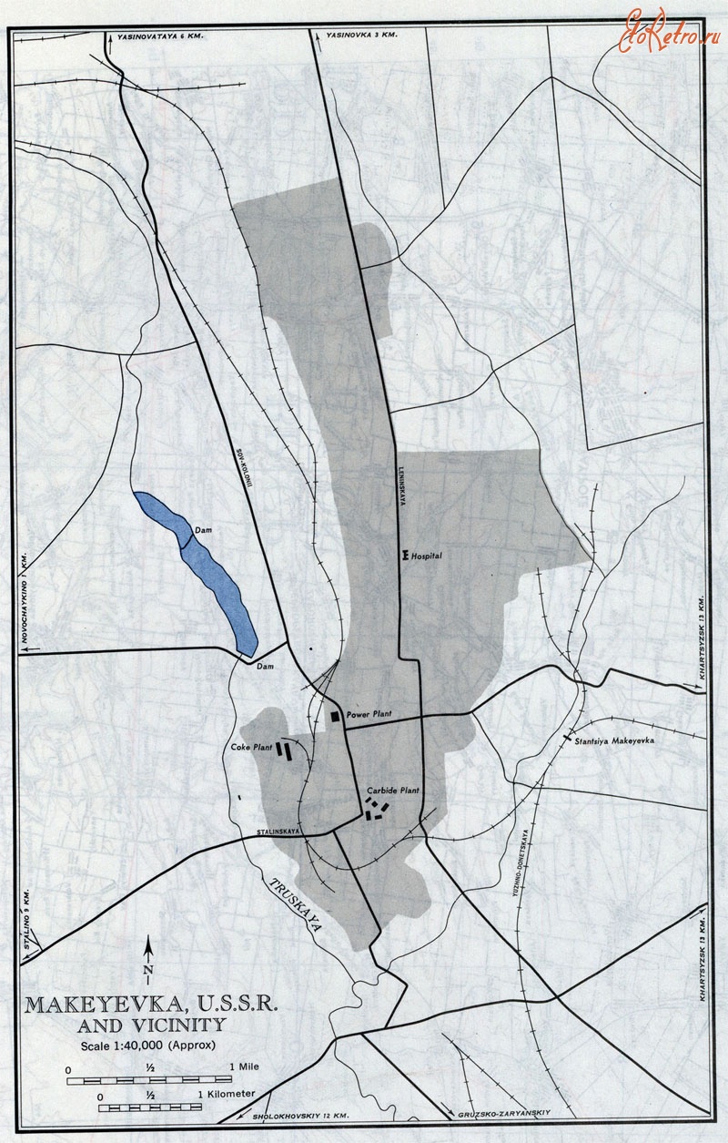 Макеевка - Макеевка.Карта Макеевки(США 1948г.)