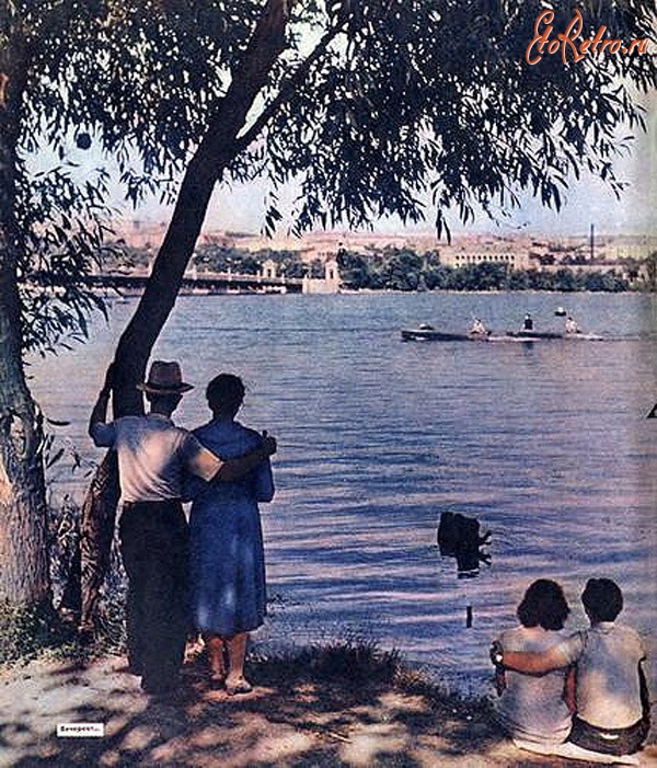 Донецк - Городской ставок и вид на парк им. Щербакова. Донецк, 1962 год