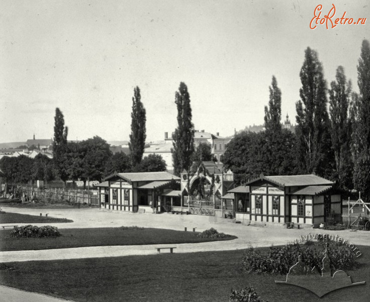 Львов - Львів.  Крайова рільничо-промислова виставка в 1877 році в саду Яблоновських.