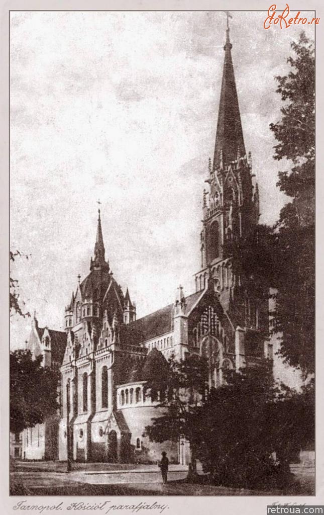 Тернополь - Тернопіль. Парафіальний костел. В 1897 р.-початок будівництва. В 1954 р. був знесений.