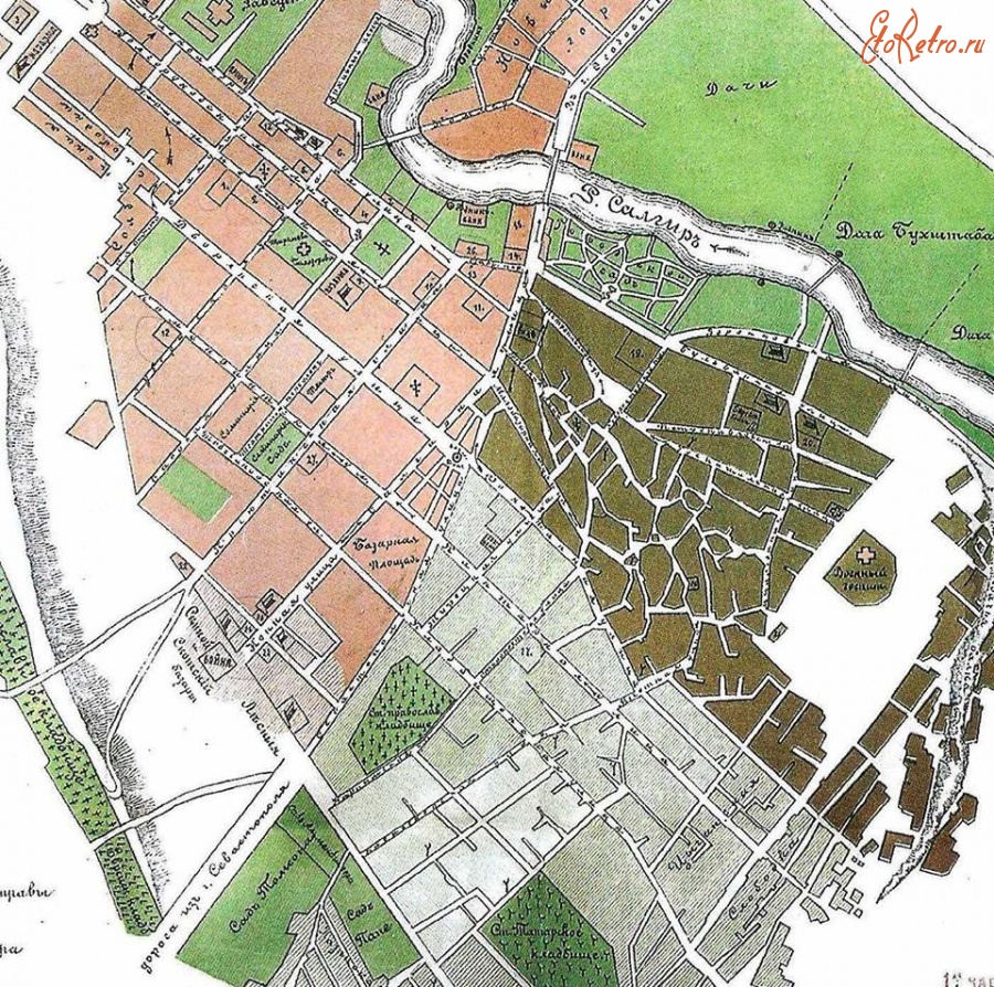Симферополь - План города Симферополь 1889 год
