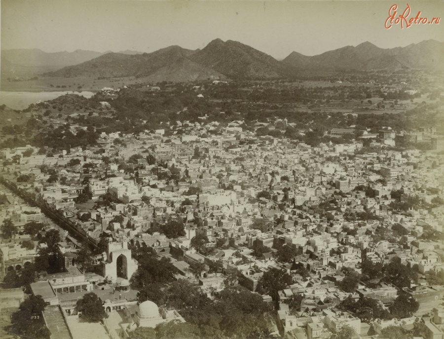 Индия - Вид с воздуха на индийский город. 1900