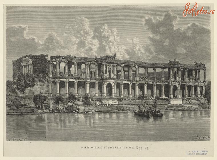 Индия - Руины гарема Ахмед Шаха в Саркхедже, 1875