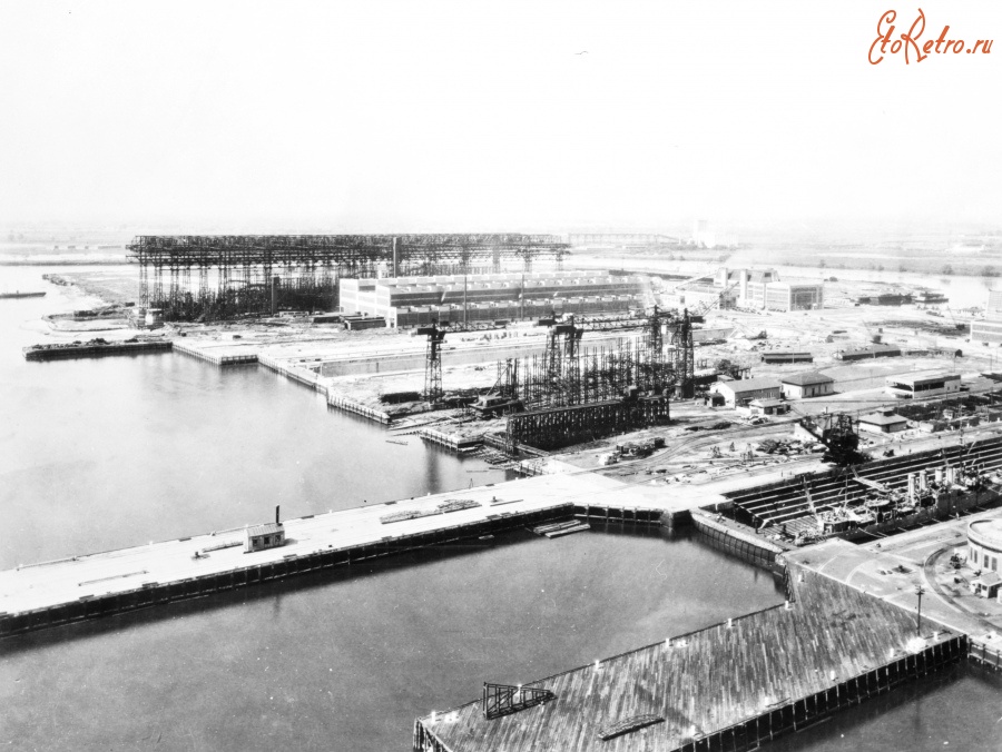 Соединённые Штаты Америки - Philadelphia Naval Shipyard docks in 1921 США,  Нью-Джерси