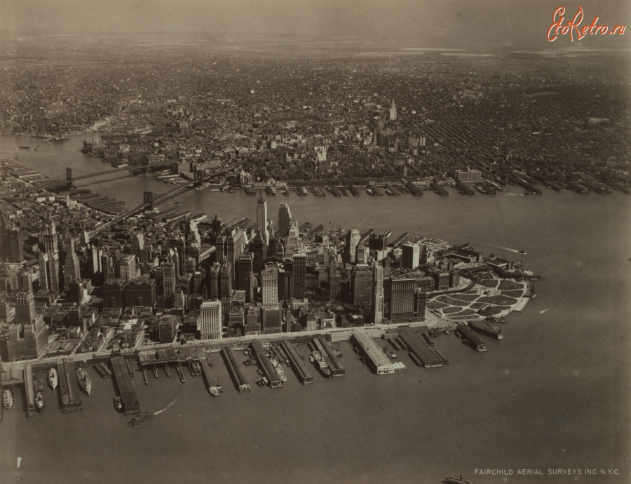 Нью-Йорк - General view of Lower Manhattan. США,  Нью-Джерси