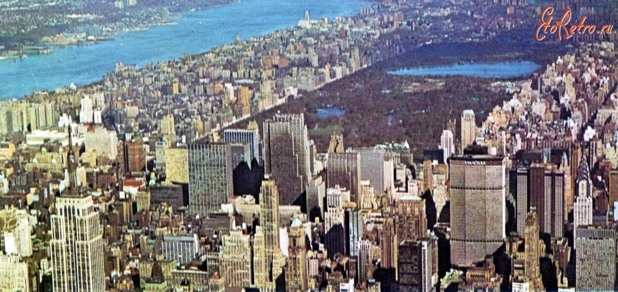 Нью-Йорк - Midtown and empire state 1966 США,  Нью-Йорк (штат),  Нью-Йорк,  Манхеттен