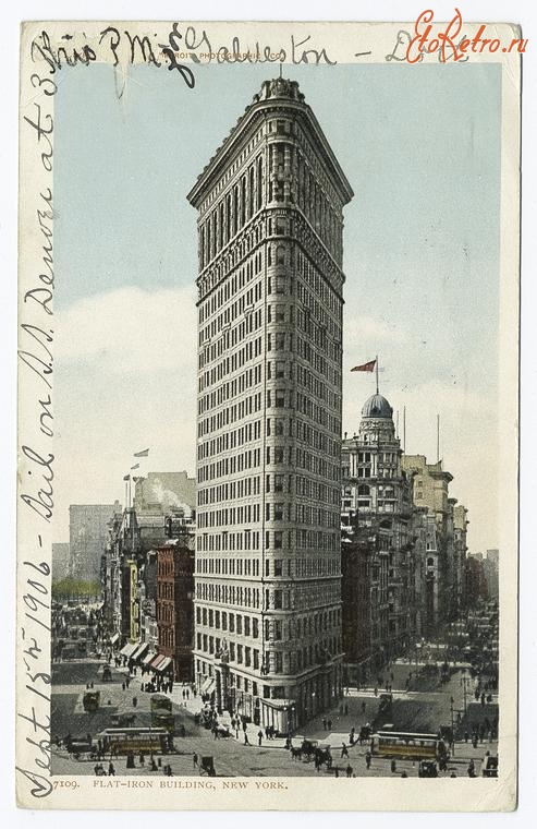 Нью-Йорк - Нью-Йорк. Башни. Флэт-Айрон Билдинг, 1903