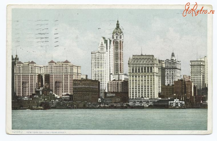 Нью-Йорк - Нью-Йорк. Башни. Береговая панорама, 1908