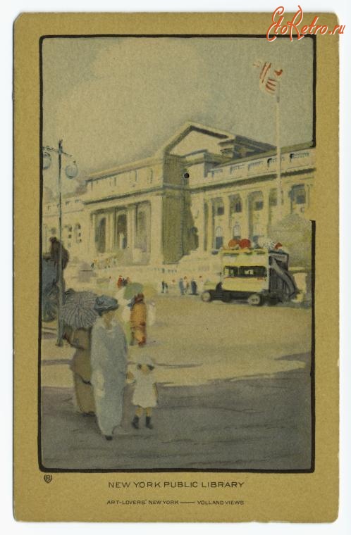 Нью-Йорк - Вид на Нью-Йоркскую Публичную Библиотеку, 1914