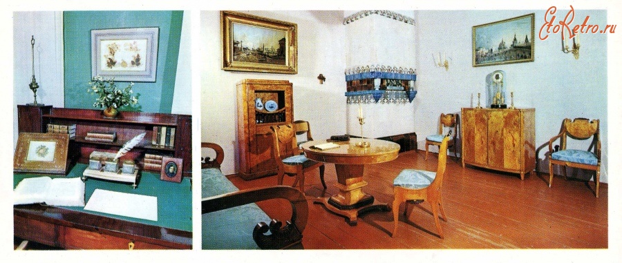 Абрамцево - Письменный стол С.Т.Аксакова. Часть экспозиции, посвященной Аксаковым.