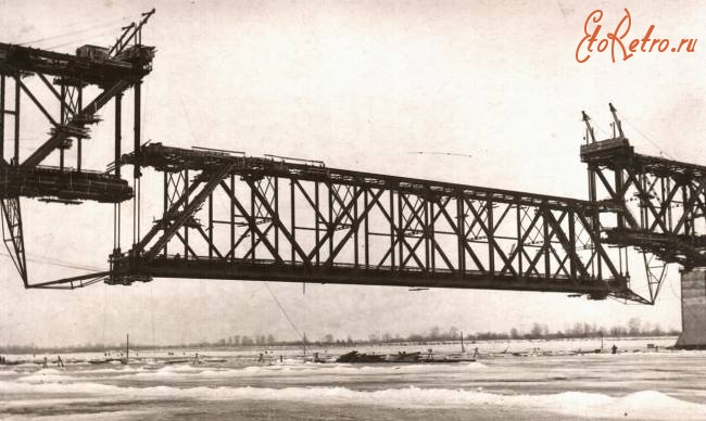 Саратов - Строительство железнодорожного моста через Волгу