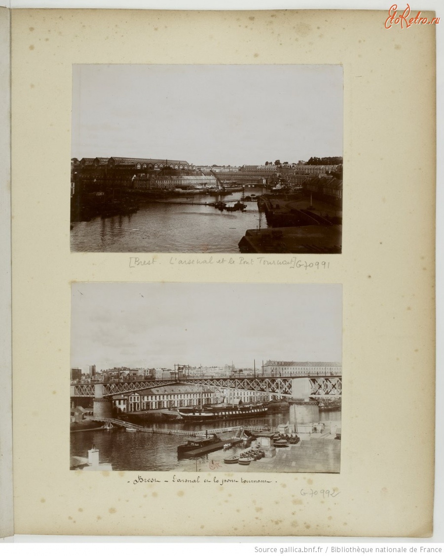 Франция - Порт и мост в Бресте, 1898