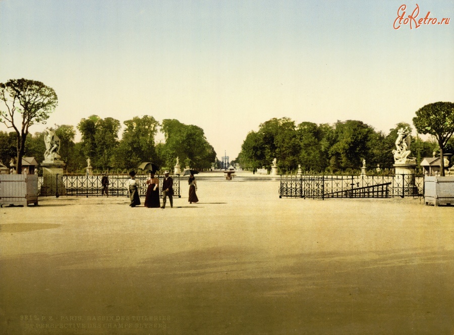 Париж - Paris. Jardin des Tuileries Франция Champs Elysees