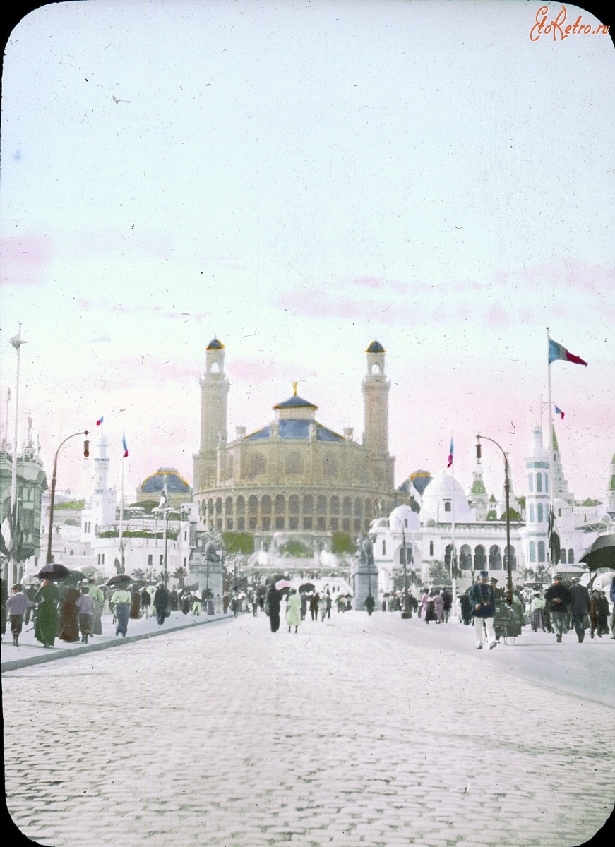 Париж - Paris Exposition: Trocadero Palace and Colonies with view of Algerian Section Франция,  Иль-де-Франс,  Париж