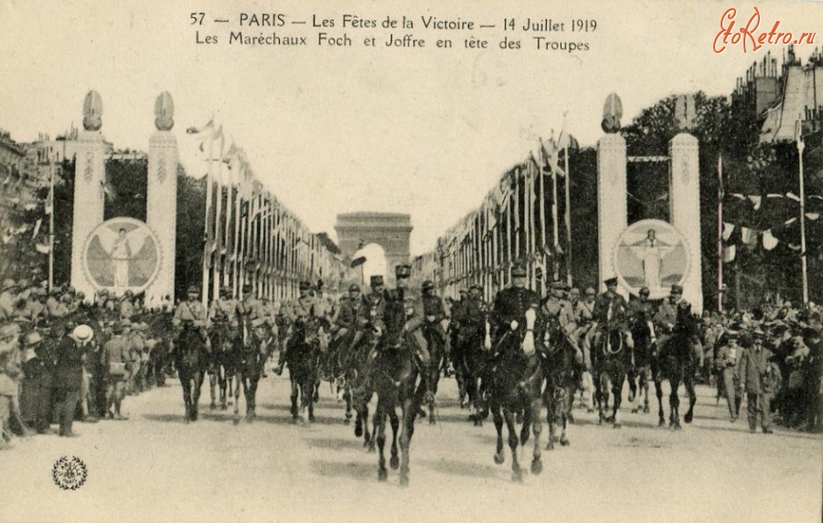 Париж - PARIS D?fil? du 14 Juillet 1919 ( militaires ) Франция,  Иль-де-Франс,  Париж