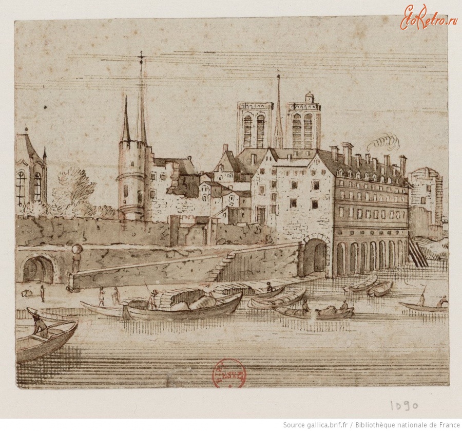 Париж - Левин Крю. Мост Сен-Мишель и собор Нотр-Дам, 1600-1699