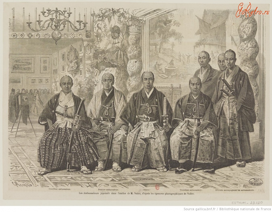 Париж - Японские послы в фотоателье Феликса Надара, 1862