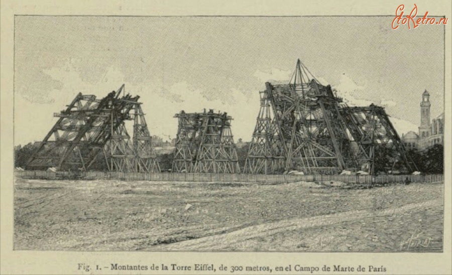Париж - Строительство Эйфелевой Башни