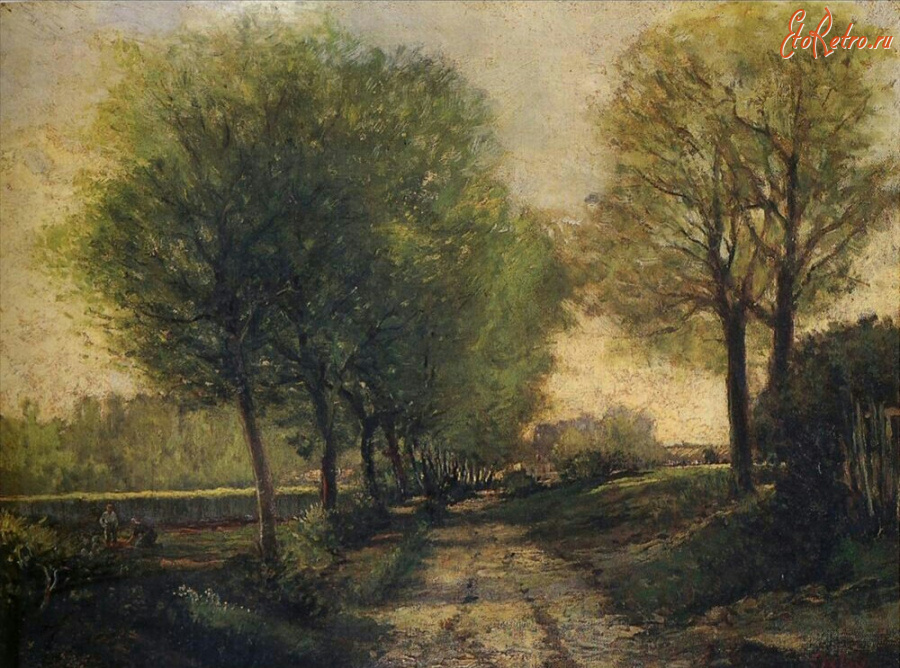 Париж - Альфред Сислей. Аллея  в пригороде. 1866