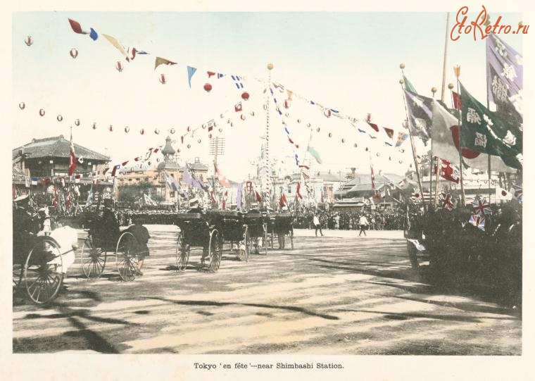 Токио - Праздничное шествие на площади в Токио, 1910-1919