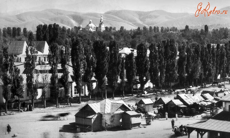 Алма-Ата - Вид на Фонтанную и Торговую улицы а Алма-Ате, 1927- 1928