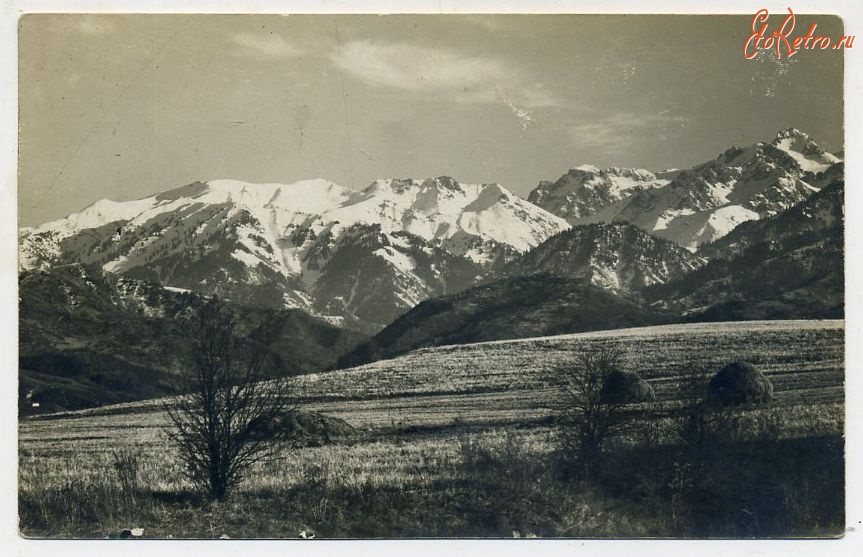 Алма-Ата - Вид отрогов Заилийских Алатау, 1930-1939