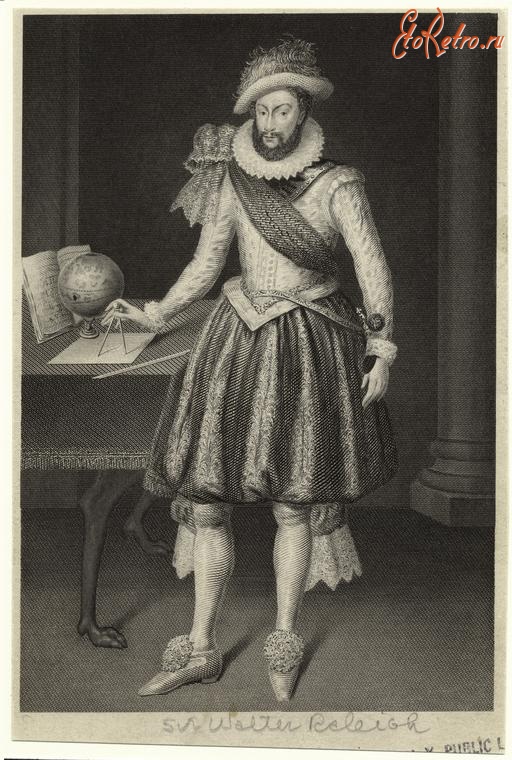Ретро мода - Английский  мужской костюм XVI в. Сэр Уолтер Рэли (1552-1618)